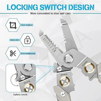 6 in 1 Cable Looping, Splitting, Cutting  Pliers Wire Strippers